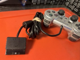 Sony PlayStation 2 DualShock Controller: Model SCPH-10010, OEM, Silver (Tested)
