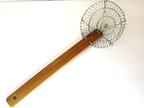 Stainless Steel Spider Strainer Asian Food With Bamboo Handle 12 - inch 