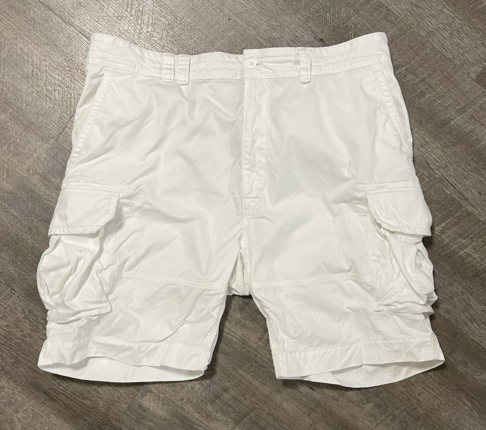 Polo Ralph Lauren Cargo Shorts 44B White Classic Chino Cotton Pockets Utility