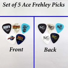 Set of 5 Ace Frehley Signature guitar Picks KISS Frehley's Comet Space Invader