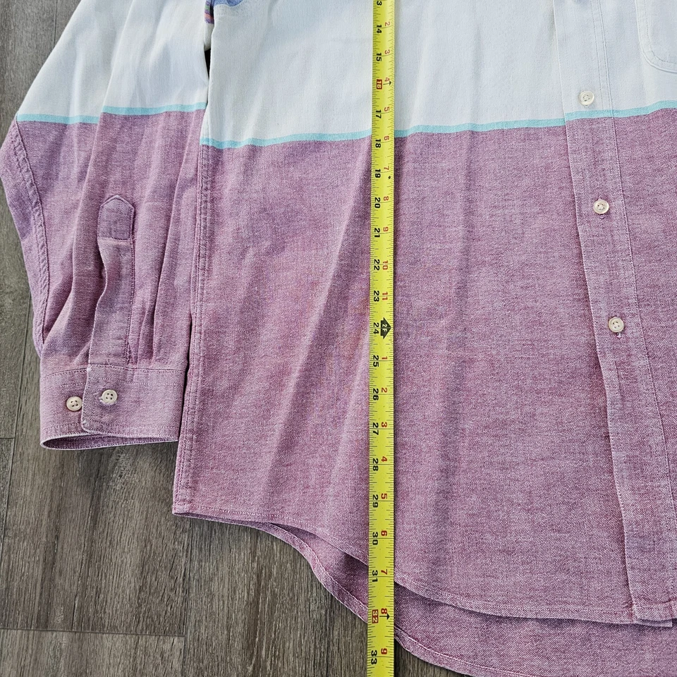 Camisa grande con botones vintage colores de Alexander Julian para hombre bloques de colores Foto 3 de 4