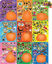 36 PCS Halloween Pumpkin Stickers, Party Favor for Kids, Art Crafts Party Suppli