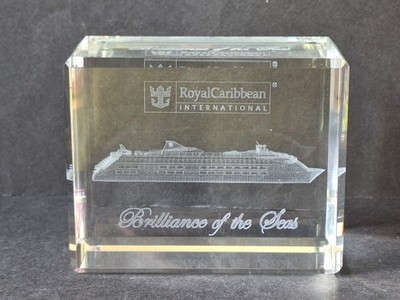 Brilliance of the Seas Royal Caribbean 3D Kristallglas Block geätzt Briefbeschwerer