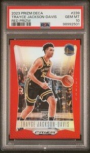 2023-24 Prizm Deca - Trayce Jackson-Davis #239 Red Prizm /199 (RC) PSA 10