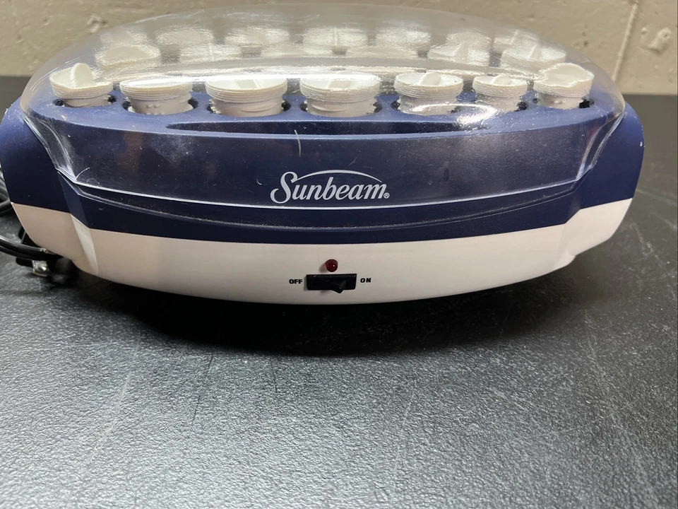 Hot Rollers Sunbeam Sure Setter 20 modeladores de cabelo 20 clipes SBPC70 Pageant Cheer - Imagem 3 de 4