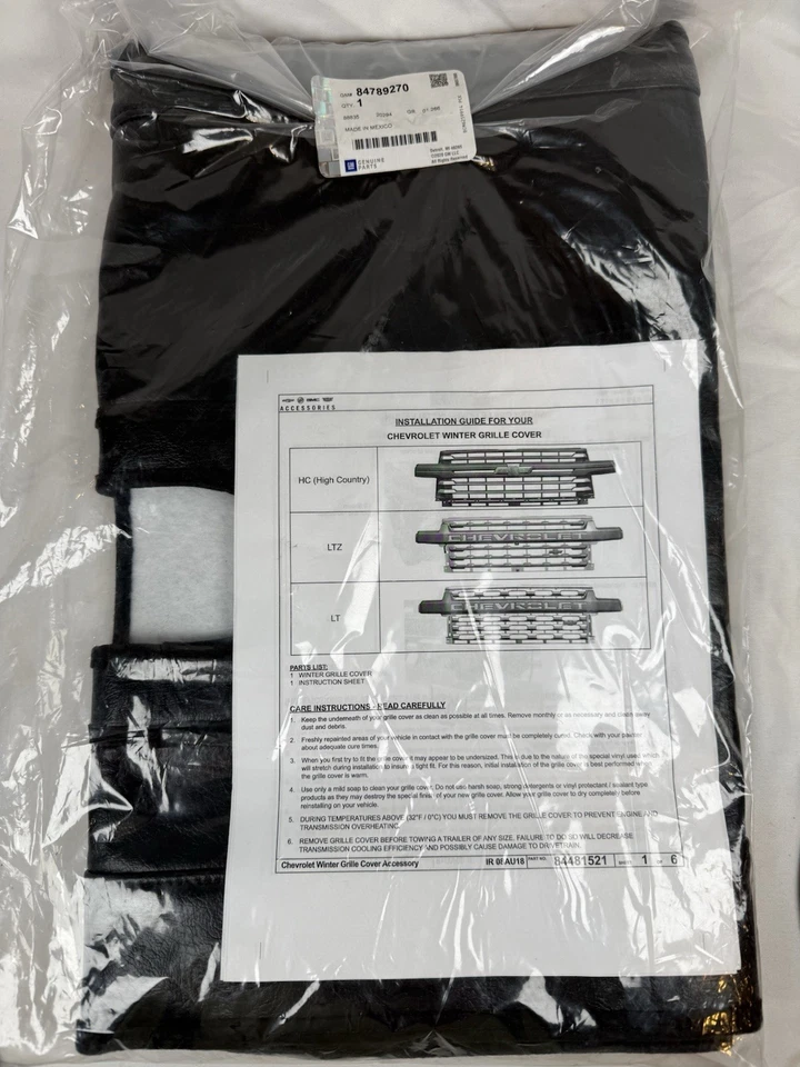 Genuine GM Winter Grille Cover Part #84789270 Free Shipping - Image 2 of 3