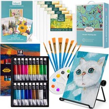 Inburit Art Paint Set for Kids Painting Supplies Kit with 5 Canvas Panels, 8