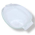 Vintage 704 PYREX 4 Qt Oval Handled Baking Dish Roaster 15” x 11” Clear Glass