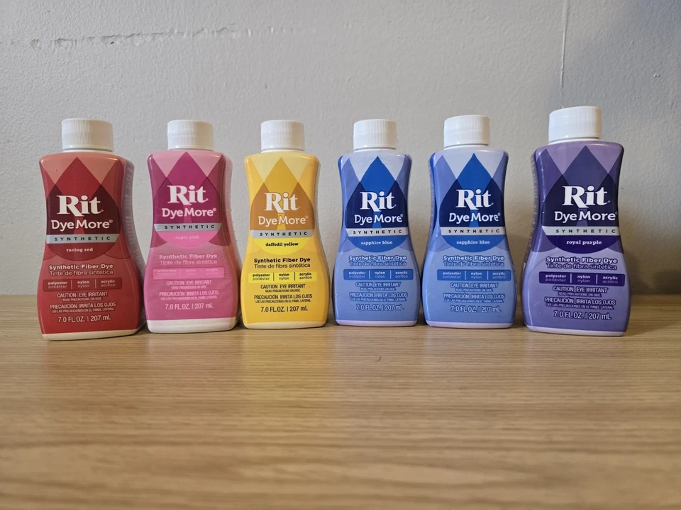 Lote De 6 Nuevos Sellados RIT Tinte Más Sintético Líquido Tela Fibra Tinte Color  Foto 2 de 4