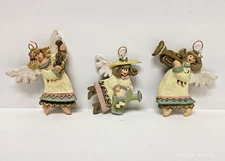 Vintage Kurt S. Adler Lot of 3 Folk Art Angel Ornaments Christmas Decor 5.5"