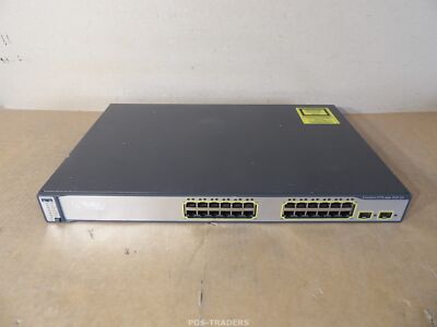 Cisco Catalyst 3750 PoE-24 WS-C3750-24PS-S V03 Ethernet Switch - EXCL RACK EARS