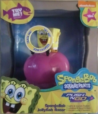 Nickelodeon Spongebob Squarepants Push N Go Light Up Jellyfish Racer Car NEW