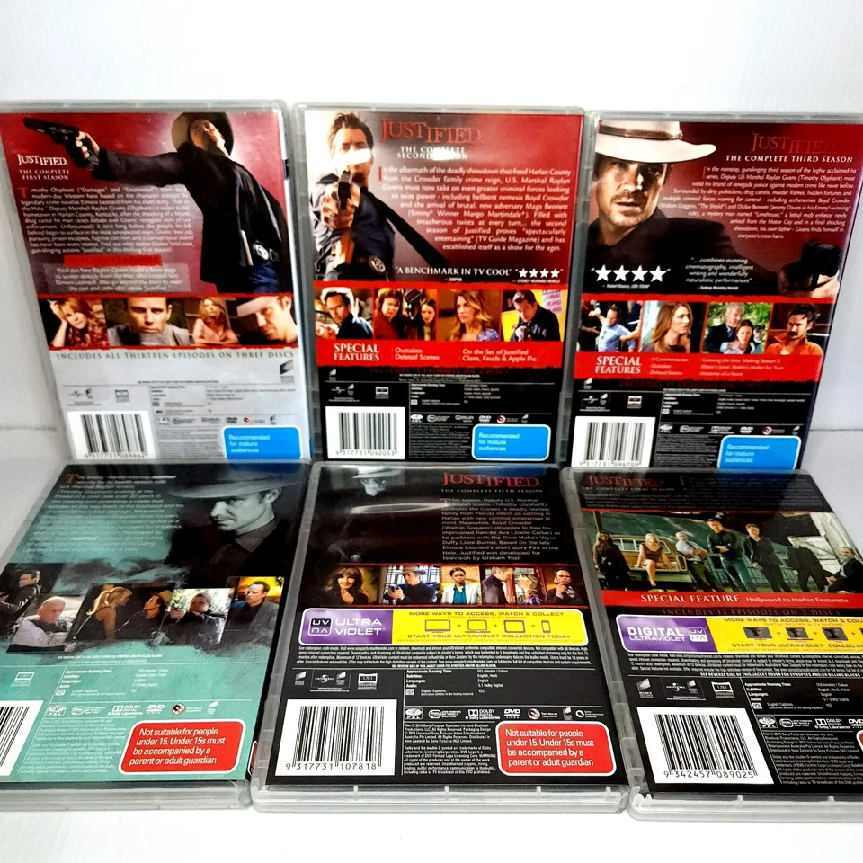 Justified Complete Series Season 1-6 (DVD PAL Region 2 & 4) Timothy Olyphant - image 3 of 4