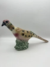 Large Vintage Pheasant Colorful Bird Ceramic Art Pottery Planter USA MCM
