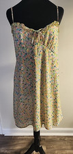 Wild Fable Ruffle Trim Slip Mini Babydoll Dress Womens Sleeveless Floral