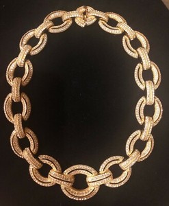 Authentic Authentic Vintage Christian Dior Gold Plated Crystal Statement Necklace