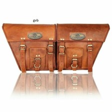 USA Moto Lato Borsellino 2 Borsa Marrone Cerato Pelle Borsellino Sella 2 Borse