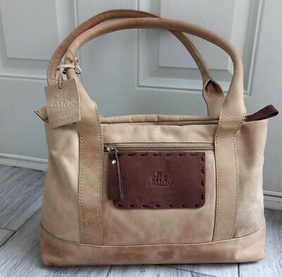 Rowallan genuine leather natural tan/ beige brown shoulder bag