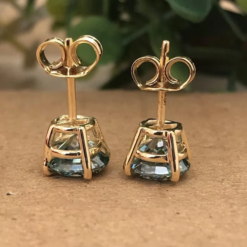 Brincos de diamante tratados azuis com certificação 5,00 quilates em prata esterlina 925 - Imagem 3 de 4