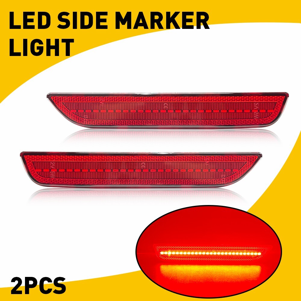 Smoked Red LED Side Marker Lights for 2010-2014 Ford Mustang