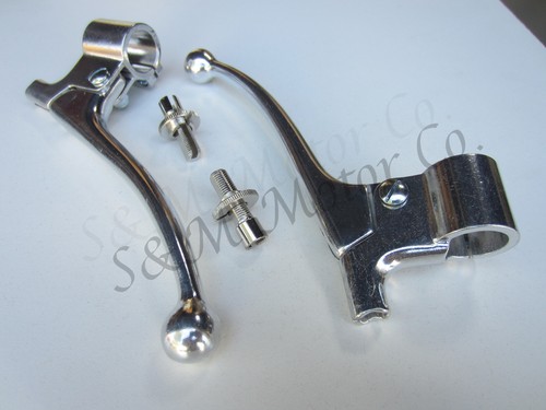 TRIUMPH BSA NORTON HANDLEBAR BRAKE CLUTCH LEVER SET AMAL STYLE ALLOY CAFE RACER - Picture 4 of 4