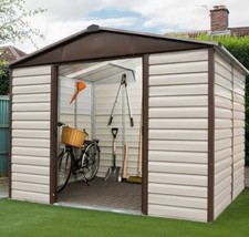 10x8 METAL GARDEN SHEDS YARDMASTER SHED 10ft x 8ft APEX STEEL STORAGE GUTTERS