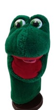Frog Hand Puppet Russ Berrie Co. 2209 Green Paint Wear 10.5" Vintage Read