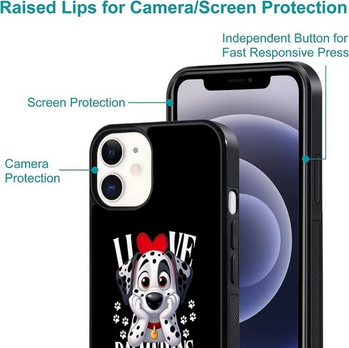 For iPhone SE XS XR Max 5 6 7 8 Plus Shockproof Cover Adorable Spotted Dalmatian - Picture 14 of 25