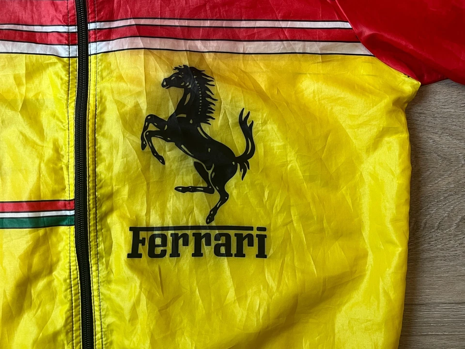 Vintage 1970s Italstyle Ferrari Windbreaker Jacket Size 52 Horse Car Racing USED - Image 3 of 4