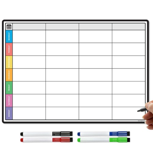 Magnetic Weekly Planner, Dry Wipe Fridge Whiteboard or Dry Erase Memoboard - Picture 14 of 35