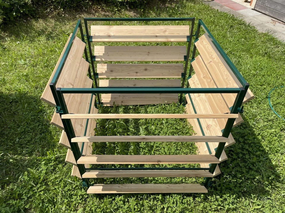 Elmato 14874 Komposter Holz/Metall grün pulverbeschichtet, 100x100x100cm