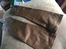 Vintage Grandoe Tan Kid Leather 11.5  Long Woman's Gloves, 100 Silk Lined