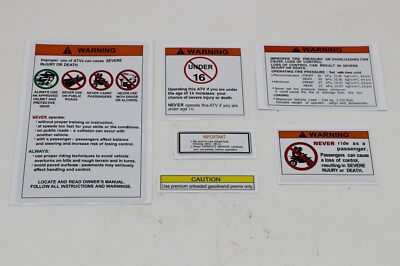 #ad 6 piece Yamaha warning decals stickers labels Raptor Blaster BANSHEE $20.99