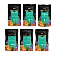 SunGro Black Gold Organic Plant Potting Soil, 1.5 Cubic Foot Bag (Pack of 6)