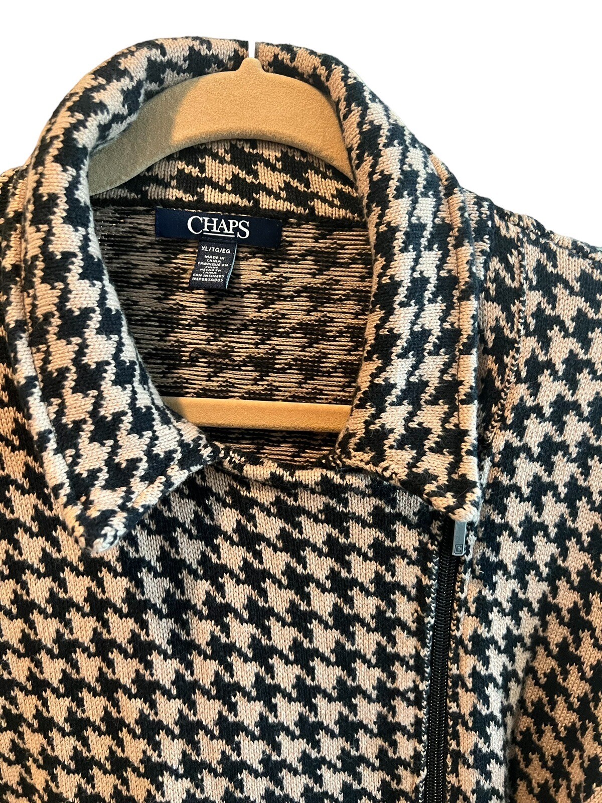 Chaps Houndstooth Heavy Cotton Shacket/Cardigan W… - image 4