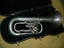 Vintage Early  King 3 Valve Baritone with a Case 'SILVER"  Pearl key's
