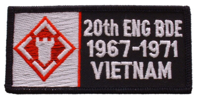 VIETNAM BADGE USAR 20TH ENG BDE 1967-1971 Embroidered Shoulder Patch 4-1/4(0326)