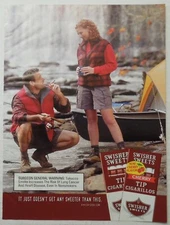 2002 SWISHER SWEETS Tip Cigarillos Magazine Ad - Fishing Canoe Waterfall