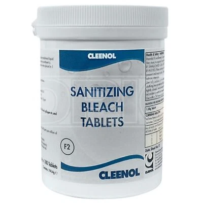 Sanitising Bleach Tablets - Tub of 180 - Surface Sanitising - Cleenol 062534/6