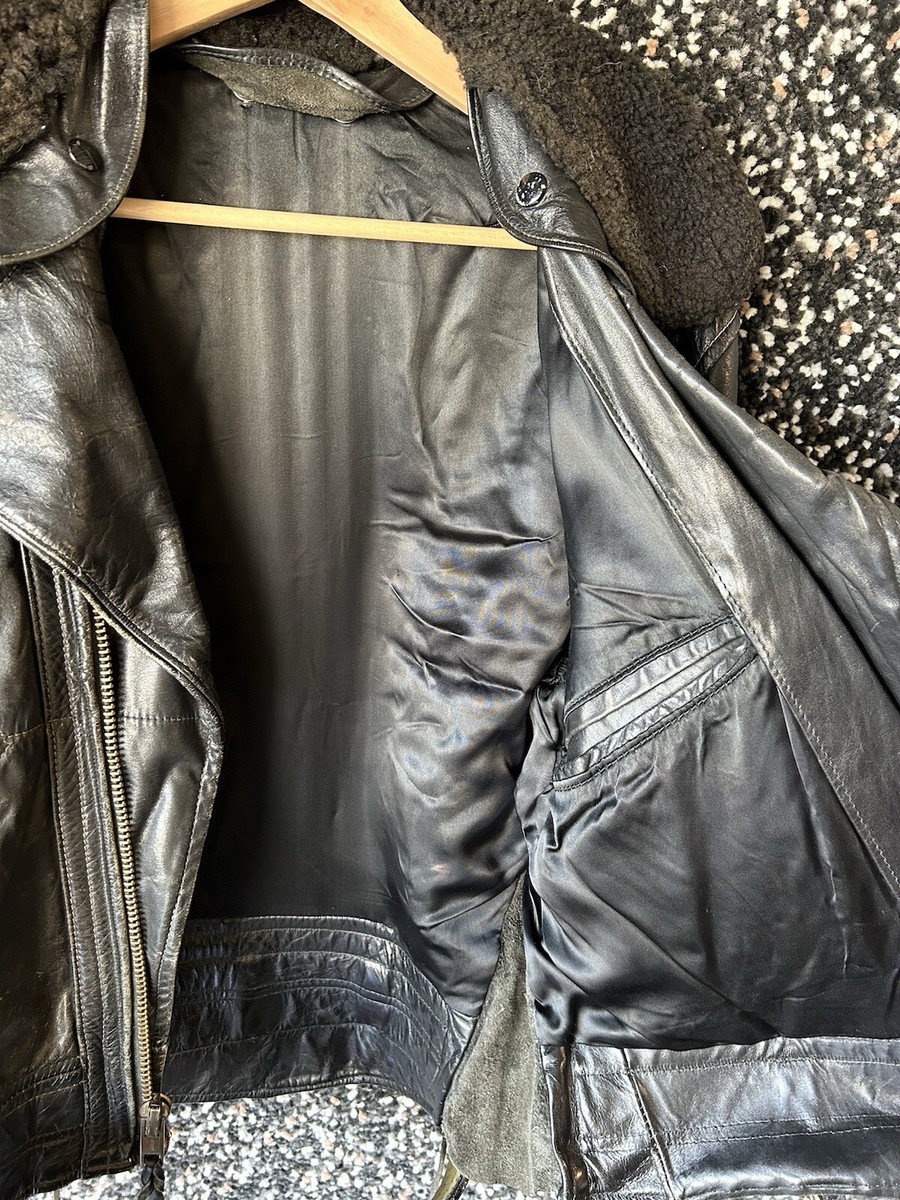 Vintage Cal Leather Jacket Horse Hide CHP 60s Black Vintage Cal Leather Jacket Horse Hide CHP 60s Black