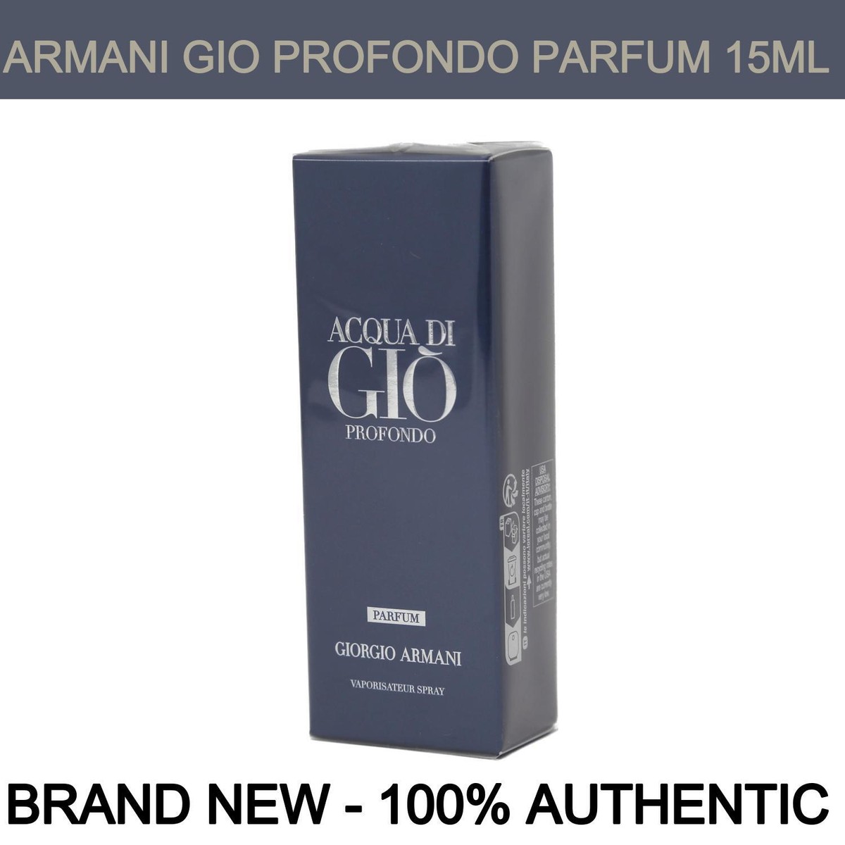 New Giorgio Armani Acqua di Gio Profondo Parfum for Men Spray 0.5
