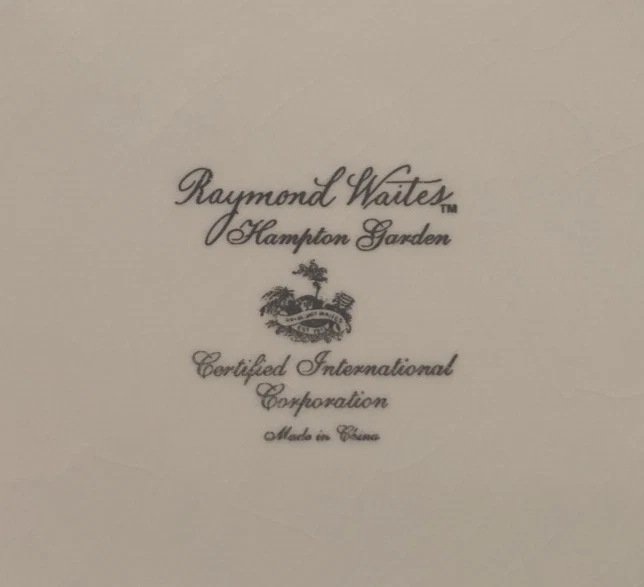 Juego de 2 platos de cena Raymond Waites Hampton Garden Butterfly blanco verde 10,5" Foto 3 de 3