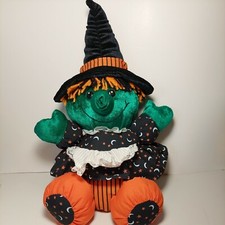Vintage DanDee Sitting Halloween Witch 14" Plush Stuffed Toy Rare
