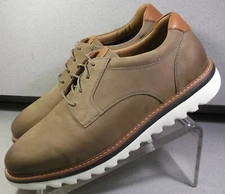 205582 PF50 BRAYDON MEN SHOE SIZE 12 W TAN NUBUCK LACE UP BY JOHNSTON & MURPHY