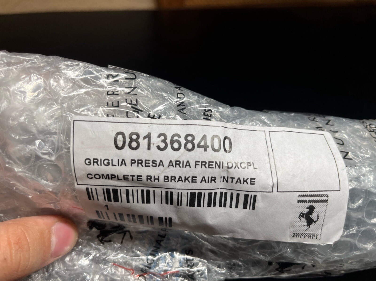Ferrari 458 RH Brake Air Intake Grill OEM 81368400 - 458 Italia 458 Spider