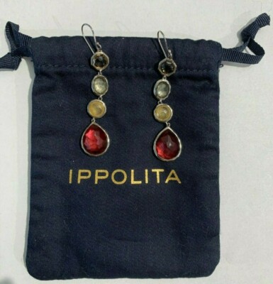 IPPOLITA 925 Silver Rock Candy Multi-Gemstone Geometric Drop Earrings Stunning!