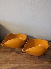 POURfect Pour Spill Proof Mixing Bowls 2pc Set Prep Set 6 Cup & 8 Cup Orange