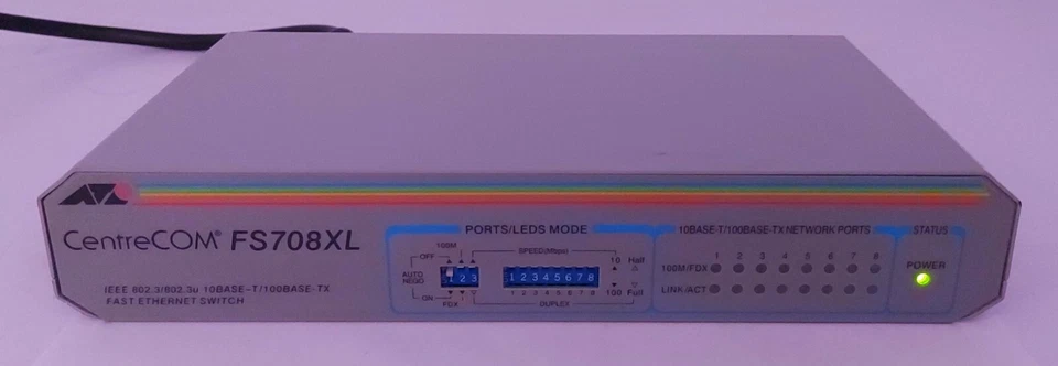 Allied Telesis Centercom FS708XL Ethernet Switch 10BASE-T / 100BASE-TX Port - Image 4 of 4