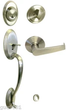  Satin Nickel Front Door handleset  Handicap Friendly Entrance Door lever