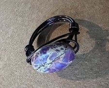 Handmade Purple Copper Turquoise Ring Wire Wrapped Band Size 9